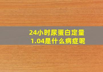 24小时尿蛋白定量1.04是什么病症呢