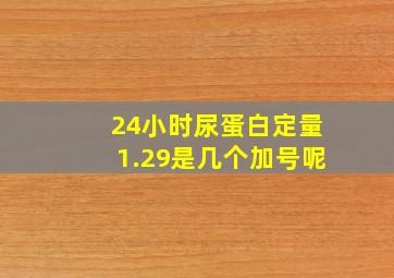 24小时尿蛋白定量1.29是几个加号呢