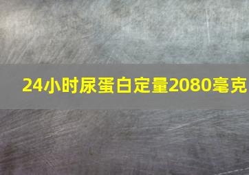 24小时尿蛋白定量2080毫克