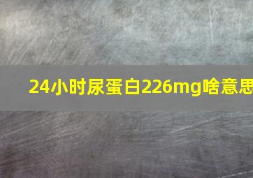 24小时尿蛋白226mg啥意思