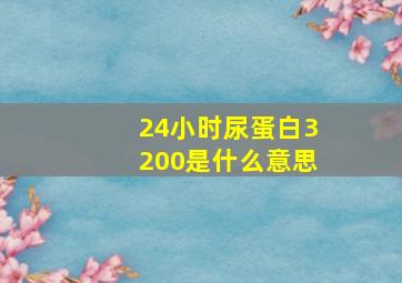 24小时尿蛋白3200是什么意思