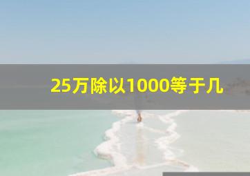 25万除以1000等于几