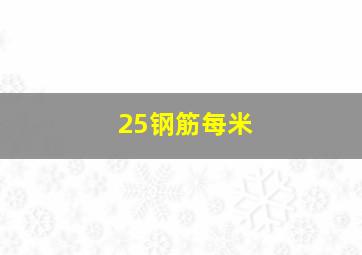 25钢筋每米