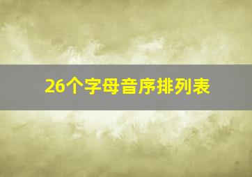 26个字母音序排列表