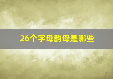 26个字母韵母是哪些