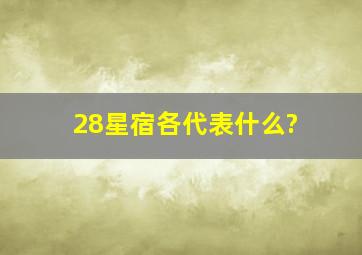 28星宿各代表什么?