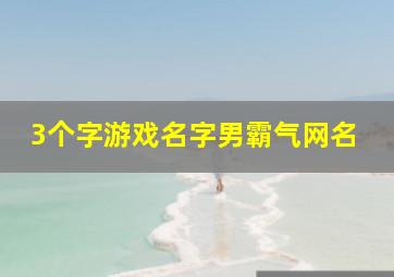 3个字游戏名字男霸气网名