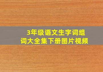 3年级语文生字词组词大全集下册图片视频