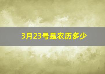 3月23号是农历多少