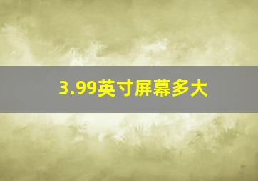 3.99英寸屏幕多大