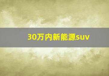 30万内新能源suv