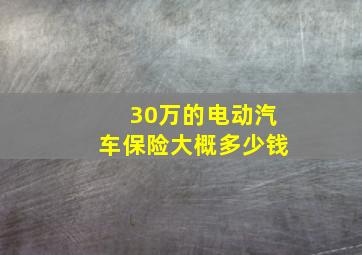 30万的电动汽车保险大概多少钱