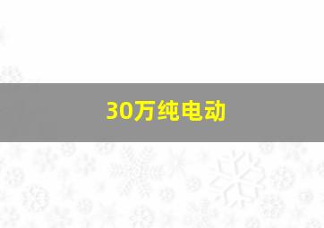 30万纯电动