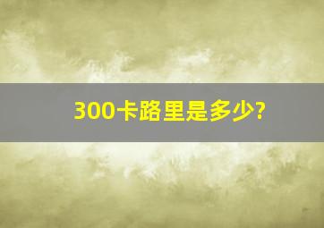 300卡路里是多少?