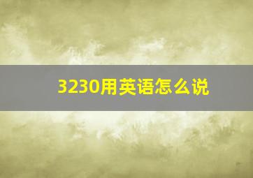 3230用英语怎么说