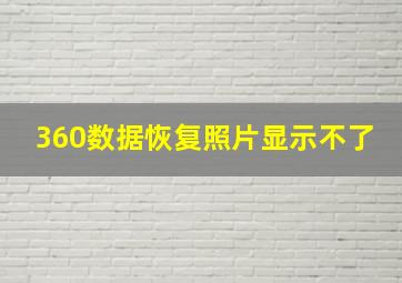 360数据恢复照片显示不了