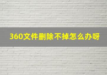 360文件删除不掉怎么办呀