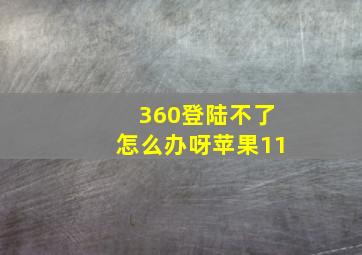 360登陆不了怎么办呀苹果11