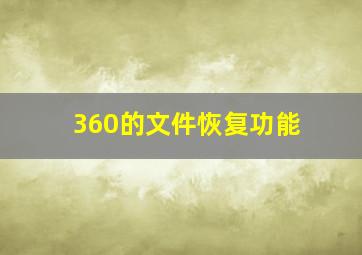 360的文件恢复功能