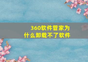 360软件管家为什么卸载不了软件