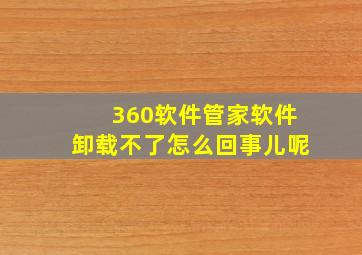 360软件管家软件卸载不了怎么回事儿呢