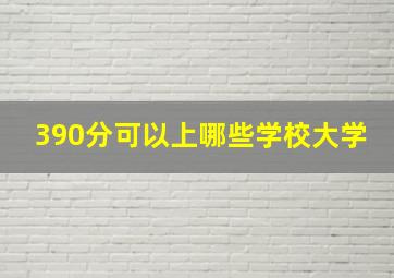 390分可以上哪些学校大学