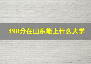 390分在山东能上什么大学