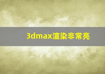 3dmax渲染非常亮