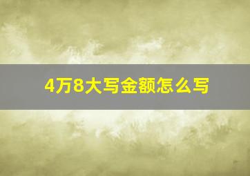 4万8大写金额怎么写