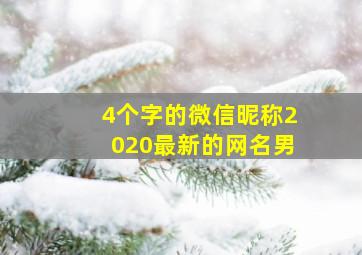 4个字的微信昵称2020最新的网名男