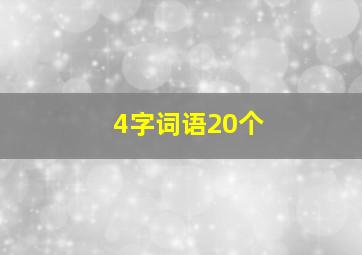 4字词语20个