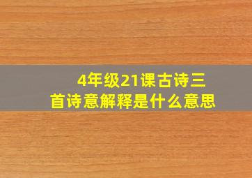 4年级21课古诗三首诗意解释是什么意思