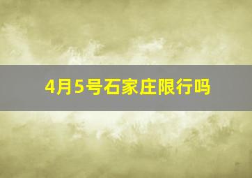 4月5号石家庄限行吗