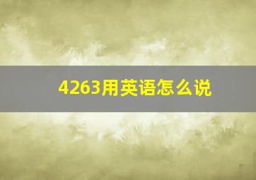 4263用英语怎么说