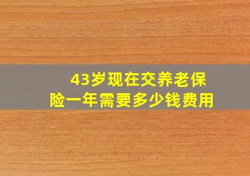 43岁现在交养老保险一年需要多少钱费用