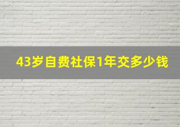 43岁自费社保1年交多少钱