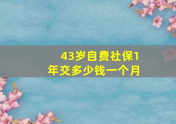 43岁自费社保1年交多少钱一个月