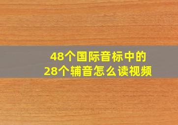 48个国际音标中的28个辅音怎么读视频