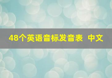 48个英语音标发音表 +中文