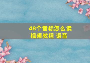 48个音标怎么读 视频教程 语音