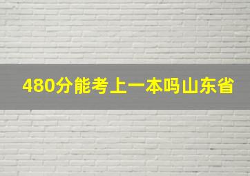 480分能考上一本吗山东省