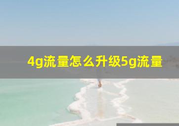 4g流量怎么升级5g流量