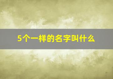 5个一样的名字叫什么