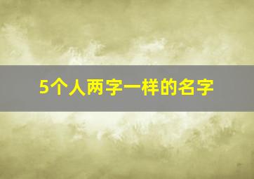 5个人两字一样的名字