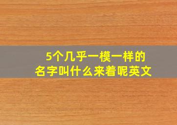 5个几乎一模一样的名字叫什么来着呢英文