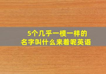 5个几乎一模一样的名字叫什么来着呢英语