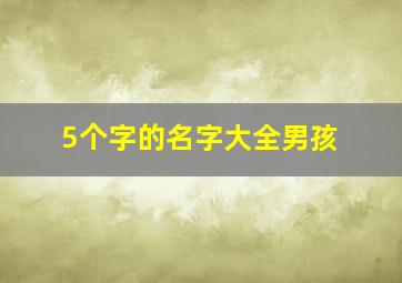 5个字的名字大全男孩