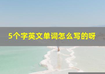 5个字英文单词怎么写的呀