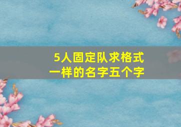 5人固定队求格式一样的名字五个字