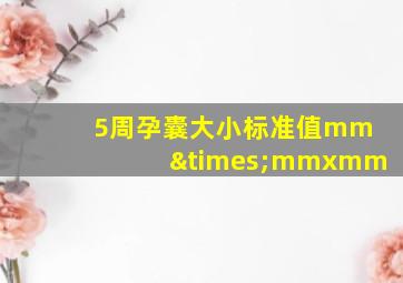 5周孕囊大小标准值mm×mmxmm